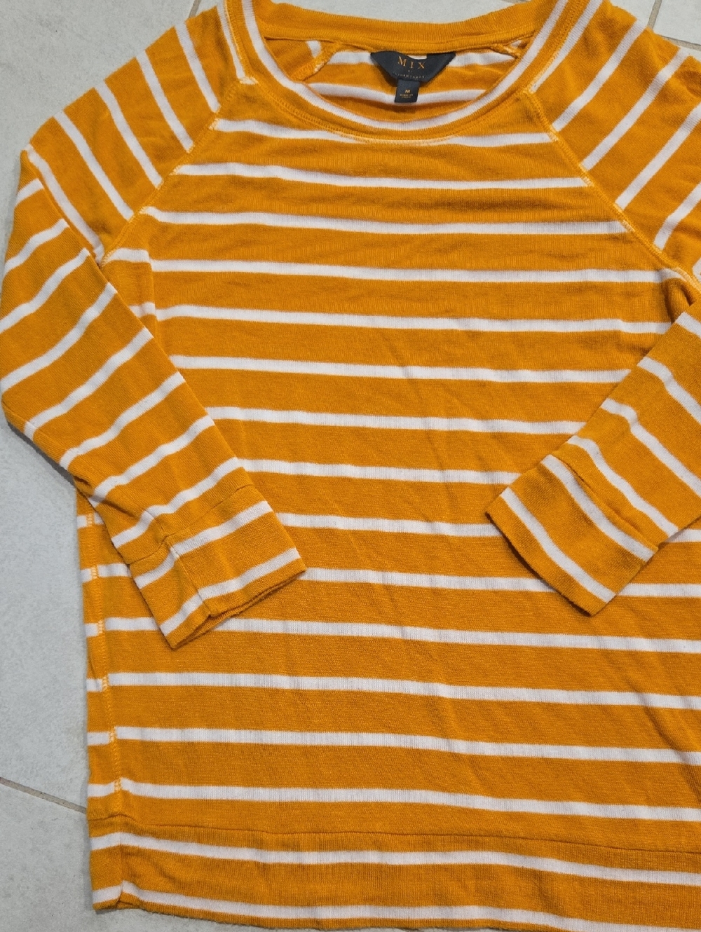 Mix Striped Knit Top - Mustard & White